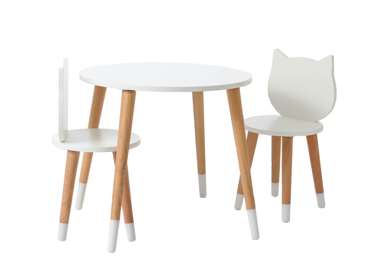- Table enfant effet bois blanche