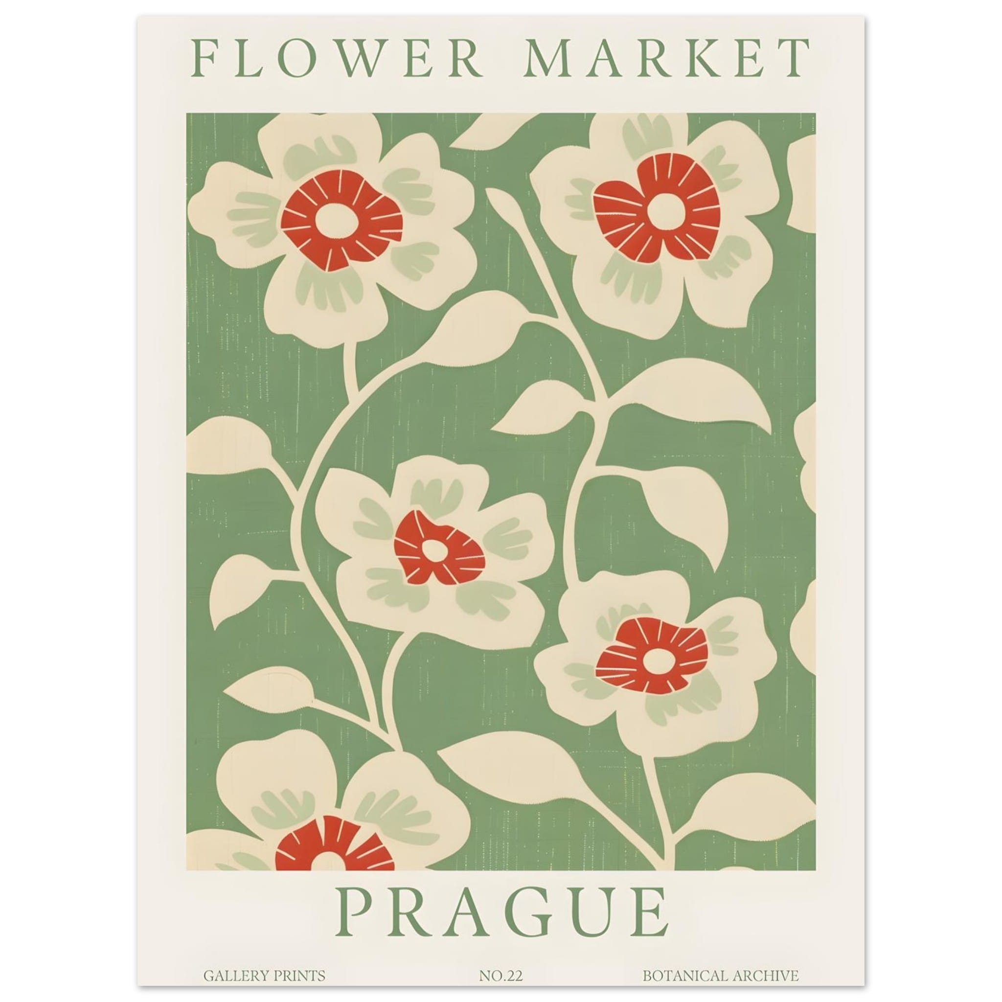 Artfulprints Poster Flower market - Prague I  - 30x40 cm - Meerkleurig