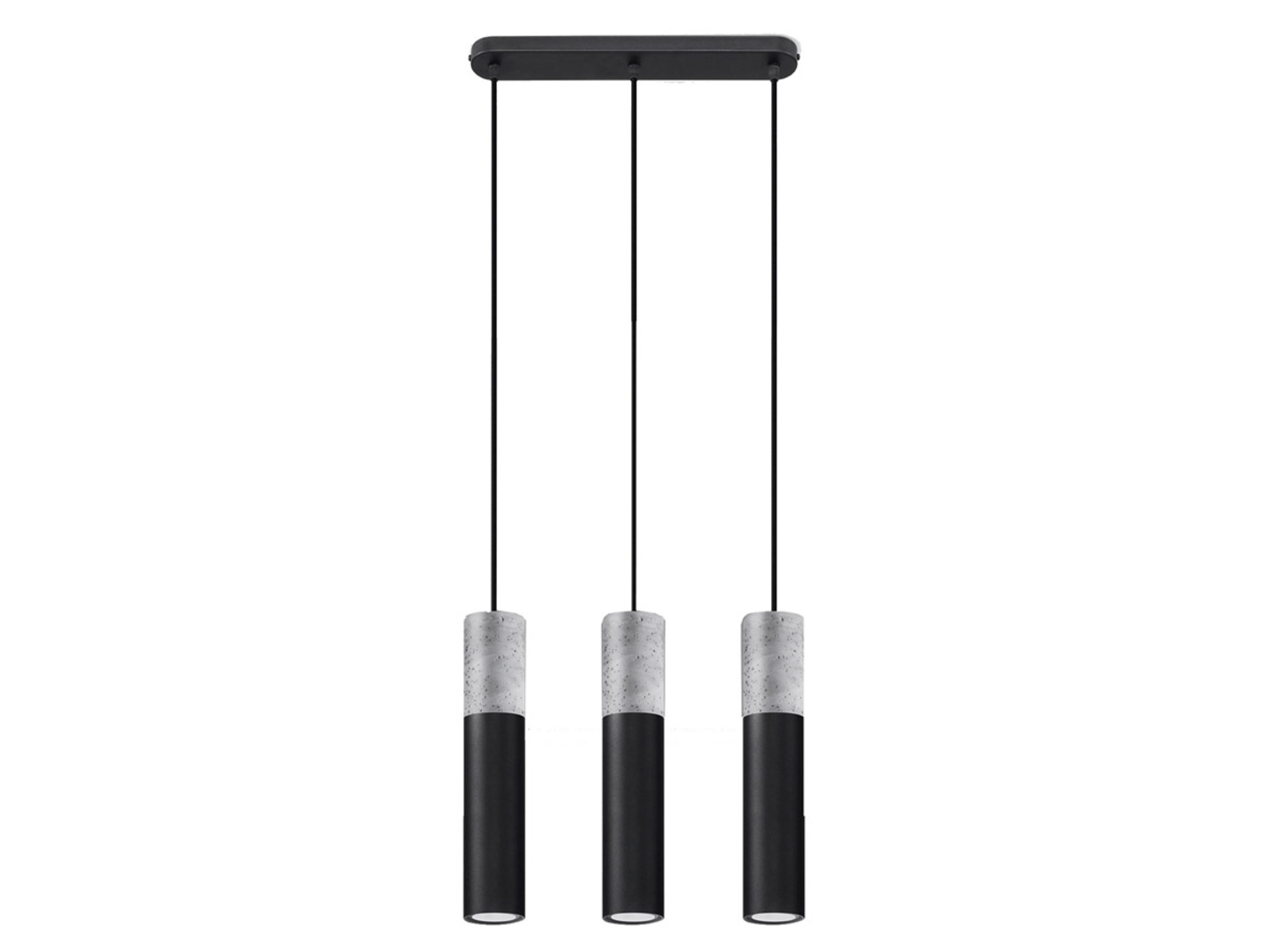 Lampa wisząca Borgio 3-punktowa stalowa czarna