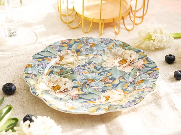Kpl. 2 talerzy deserowych Duo - Peony blue 15.PEO-B.K2TD