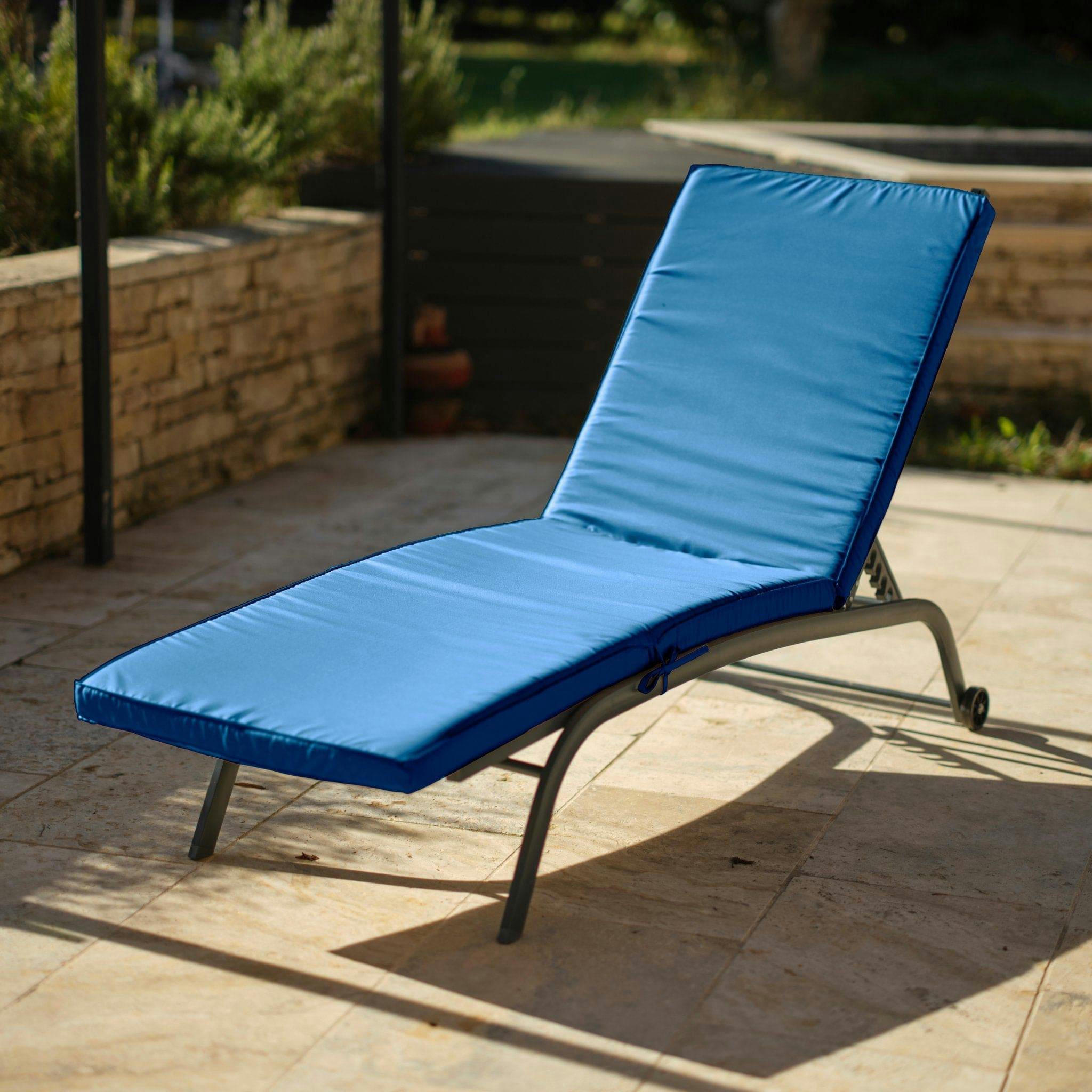 - Coussin pour transat déhoussable 185x55x4cm bleu petrole