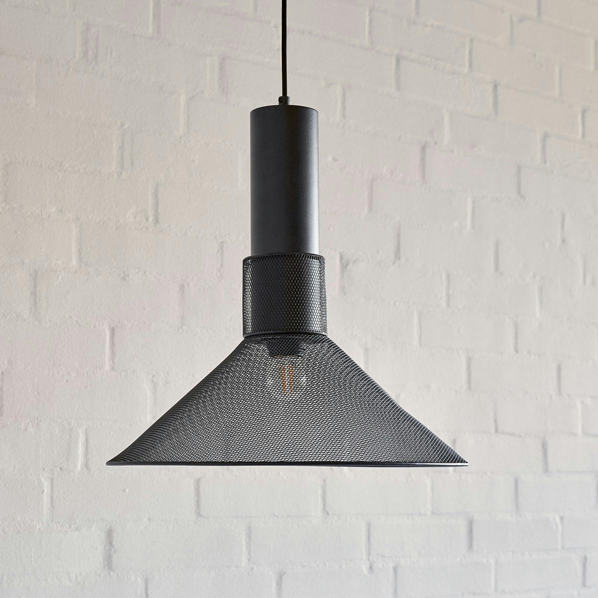 RAY - Plafonnier en maille noire