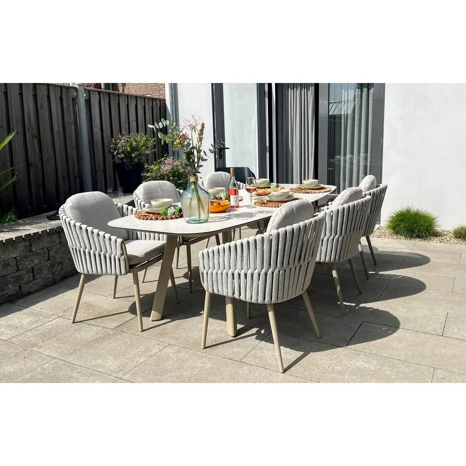 Taste Manolo Deens ovale tuintafel 240x103 cm. - Latte