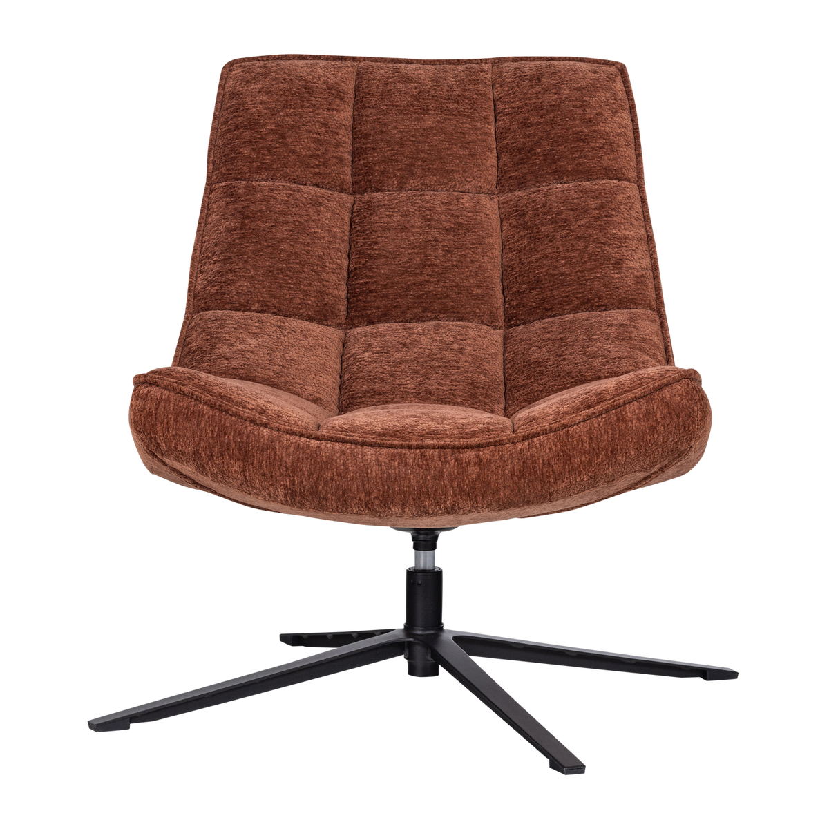 WOOOD draaifauteuil Maudi - Chenille - Bruin - 84x74x86