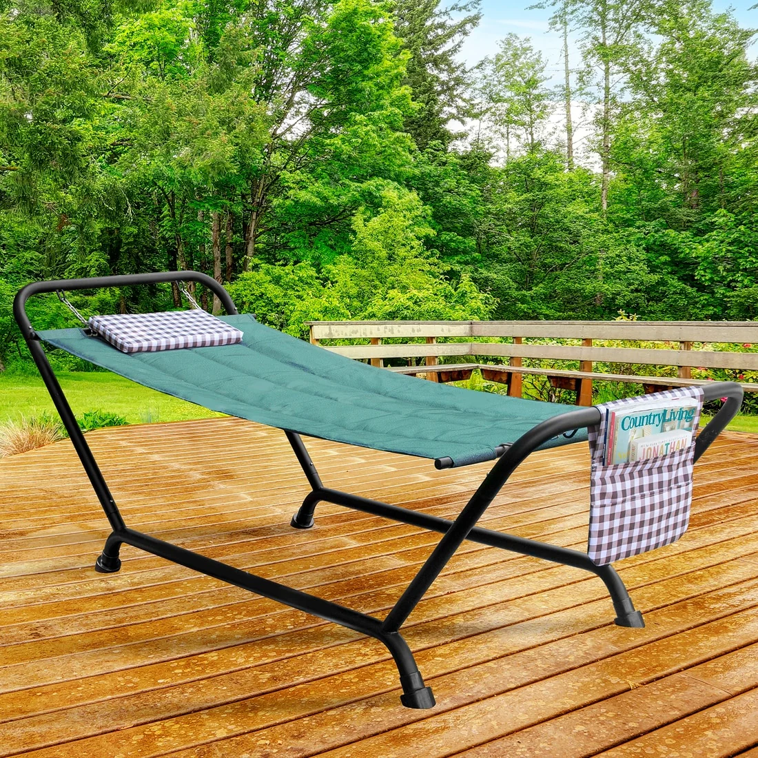 Sorbus Hammock Bed with Stand, Features Deluxe Pillow and Storage Pockets, Supports 500 Pounds