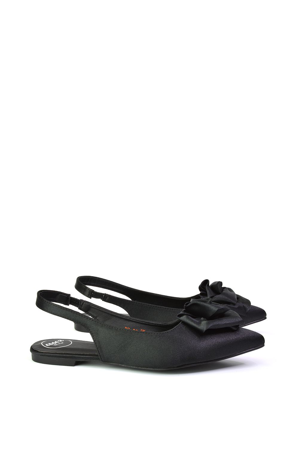 XY London Zooey' Rose Pointed Toe Sling Back Flat Ballerina Pump Shoes