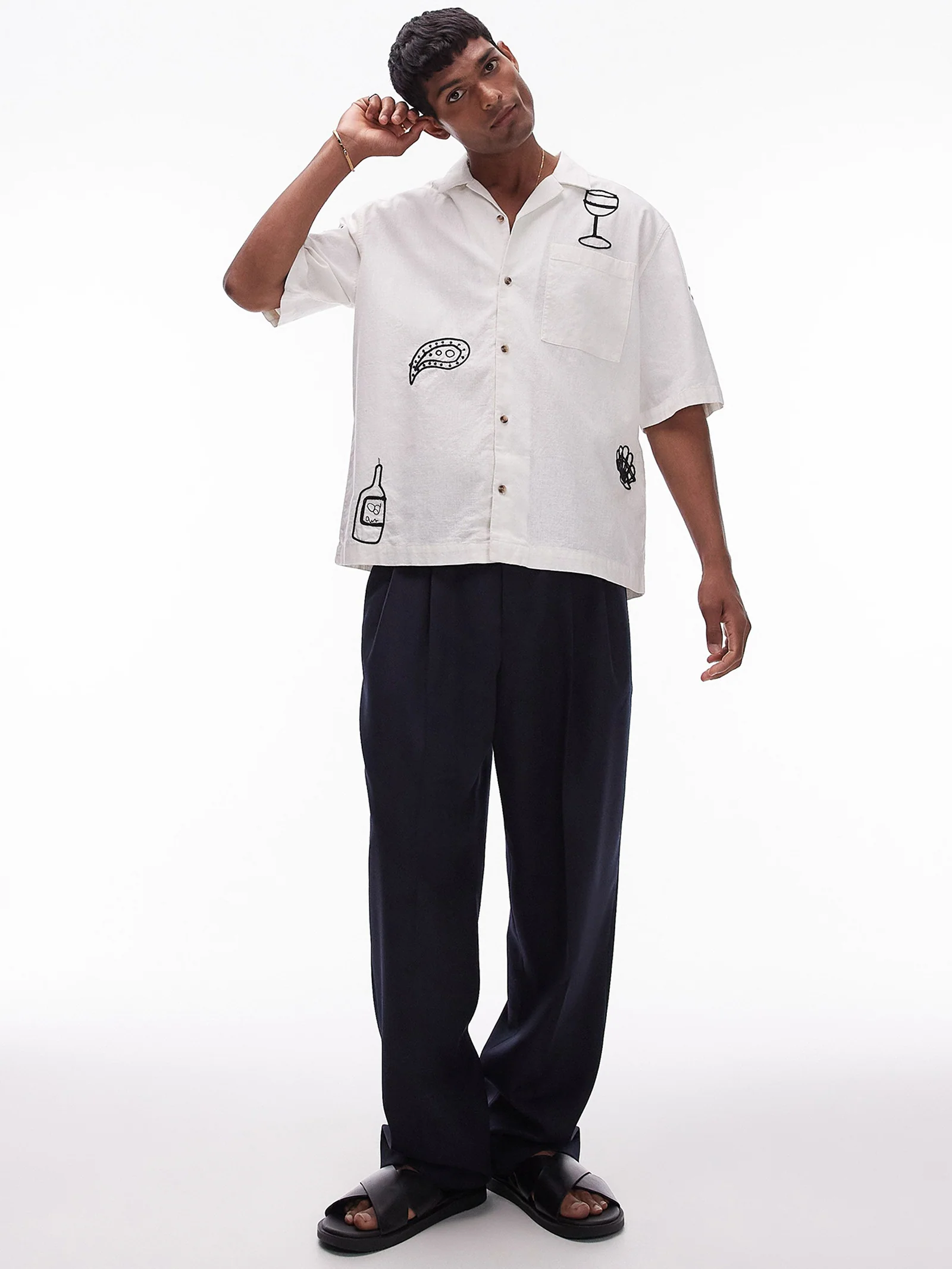 Relaxed Beach Embroidered Shirt