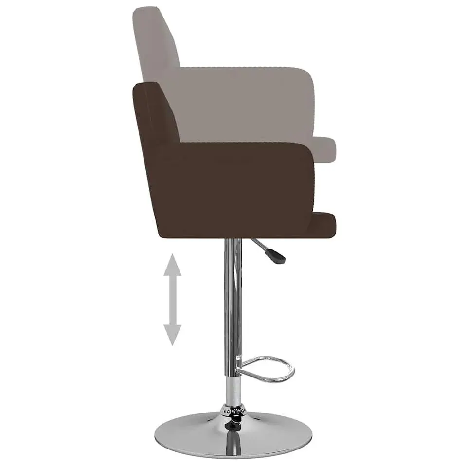 vidaXL 360° draaibare Barstoelen met armleuningen - Bruin - Kunstleer - 2 St.