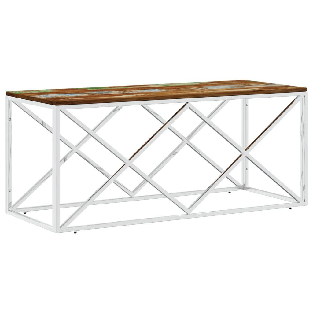 Stolik Kawowy Ława Stół Srebrny 110x45x45 Do Salonu Do Pokoju