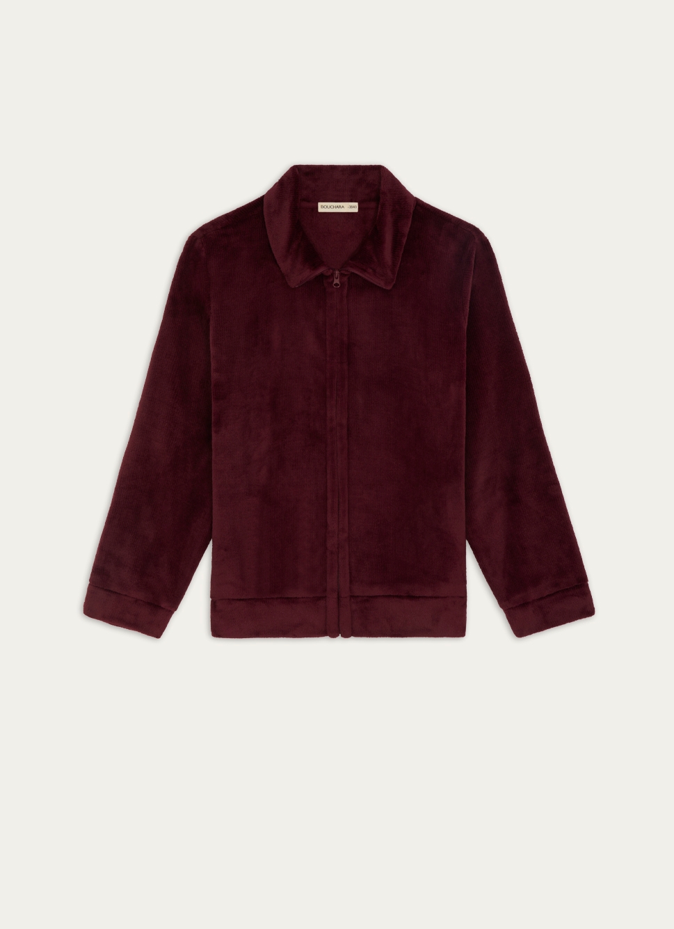 VESTE POLAIRE ZIPPÉE à COL MONTANT ROUGE BORDEAUX