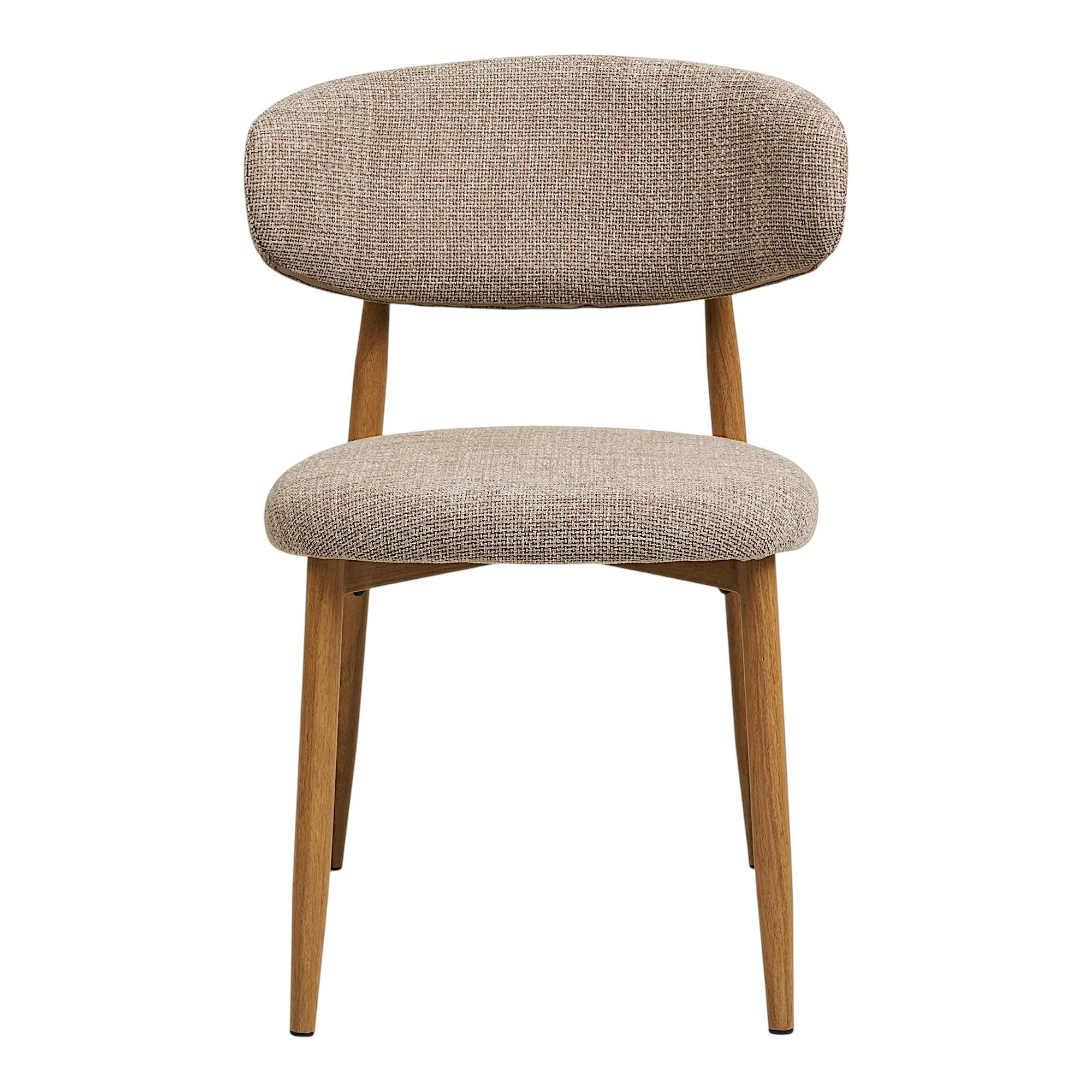Chaise de salle à manger sable pieds effet bois clair (lot de 2) AMSTERDAM