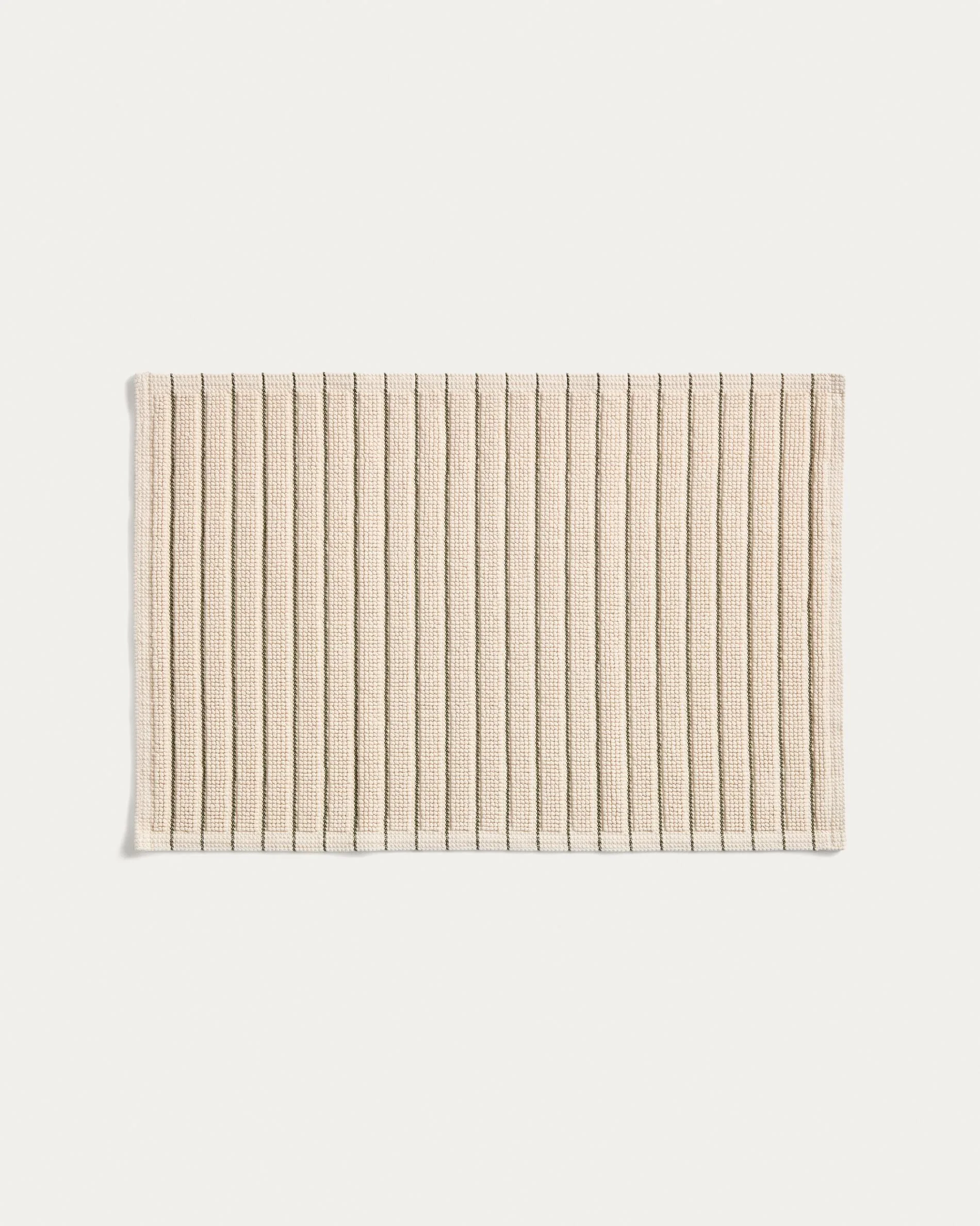 Merade cotton bathmat with green stripes 50 x 80cm