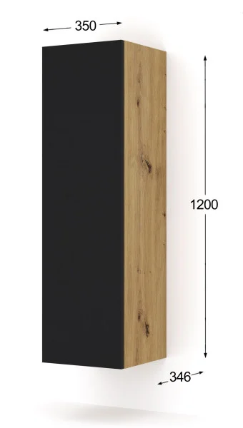 Szafka wisząca DUO 120 dąb artisan / czarny mat