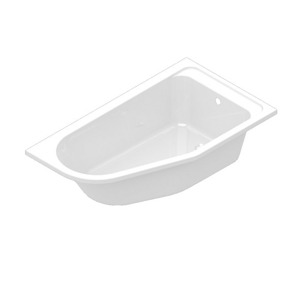 Baignoire asymétrique droite 160x90 cm Cavally blanc