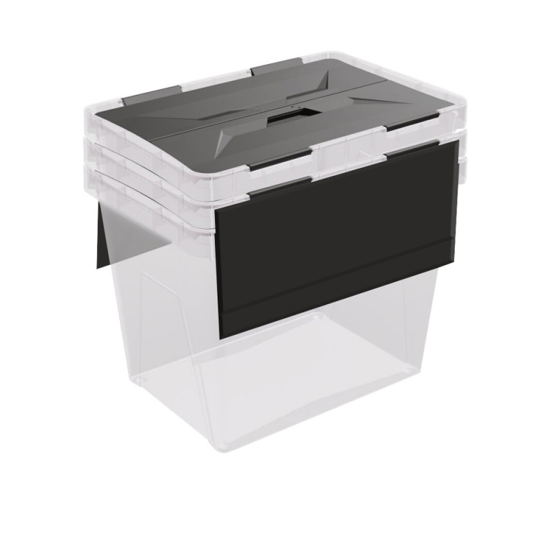 Box de rangement Onyx transparent et anthracite 40 L 3 pièces SUNWARE