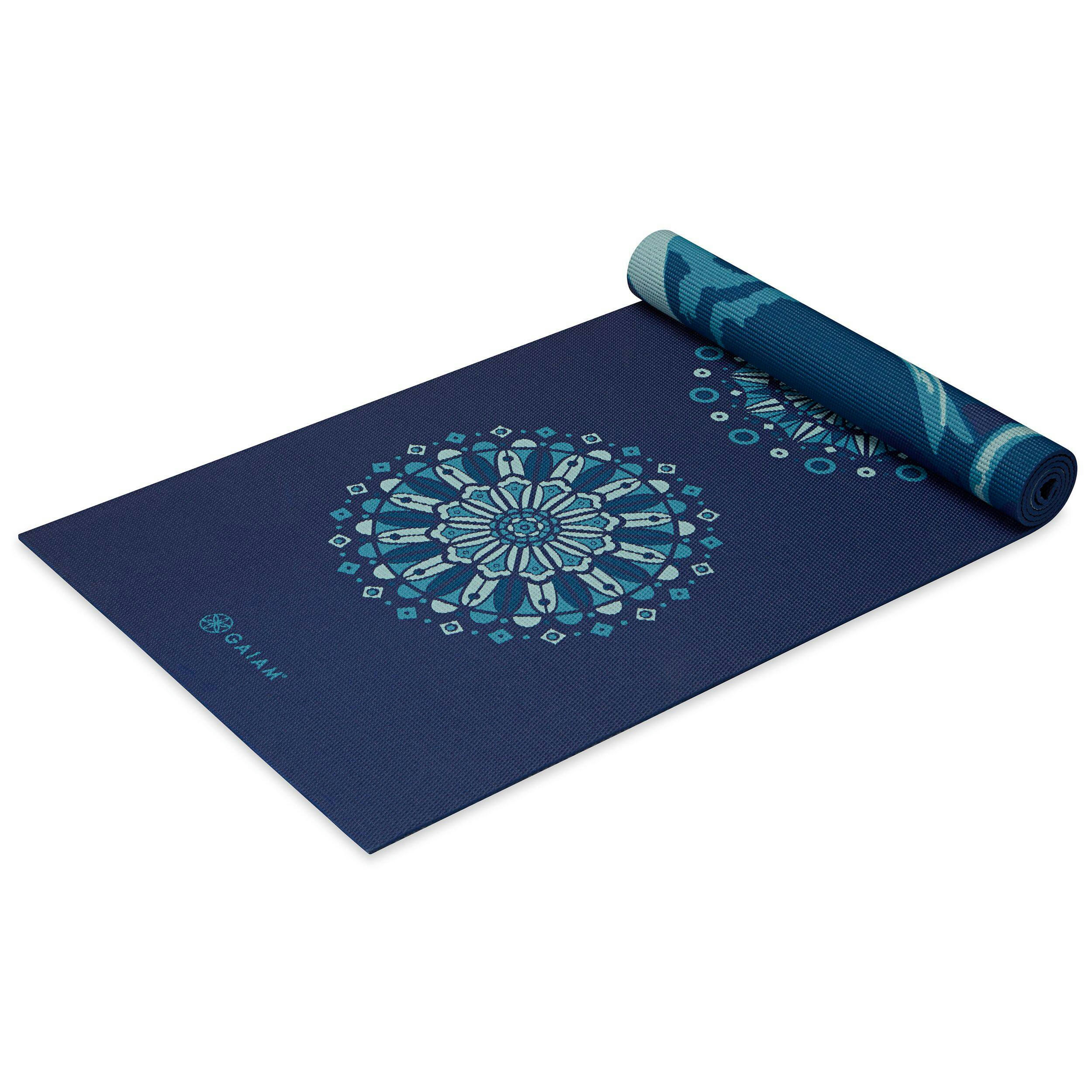 Gaiam Reversible Yoga Mat, 6mm, Kaleidoscope Sea