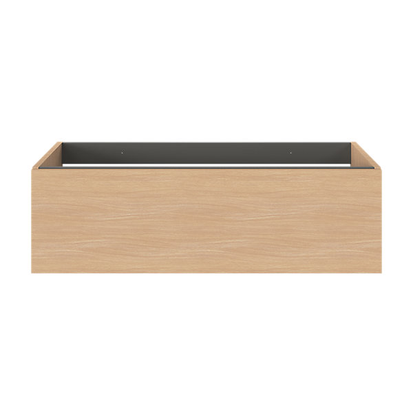 Meuble sous vasque 1 tiroir sans poignée l.100 x H.30 x P.45 cm effet chêne Kentia