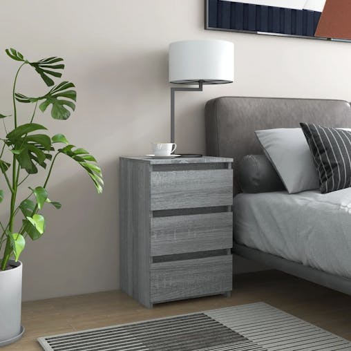 NNEVL Bed Cabinets 2 pcsGrey Sonoma 40x35x62.5 cm Engineered Wood