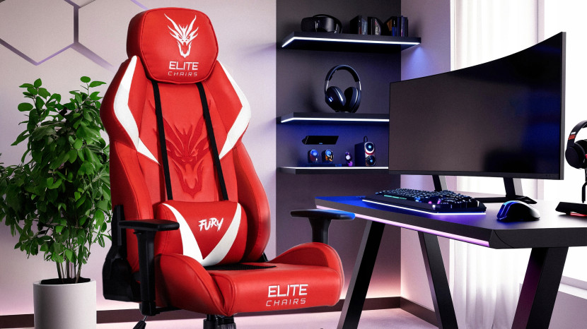 Fotel Gamingowy Obrotowy Ergonomiczny Krzesło Dragon NEXON Czerwony