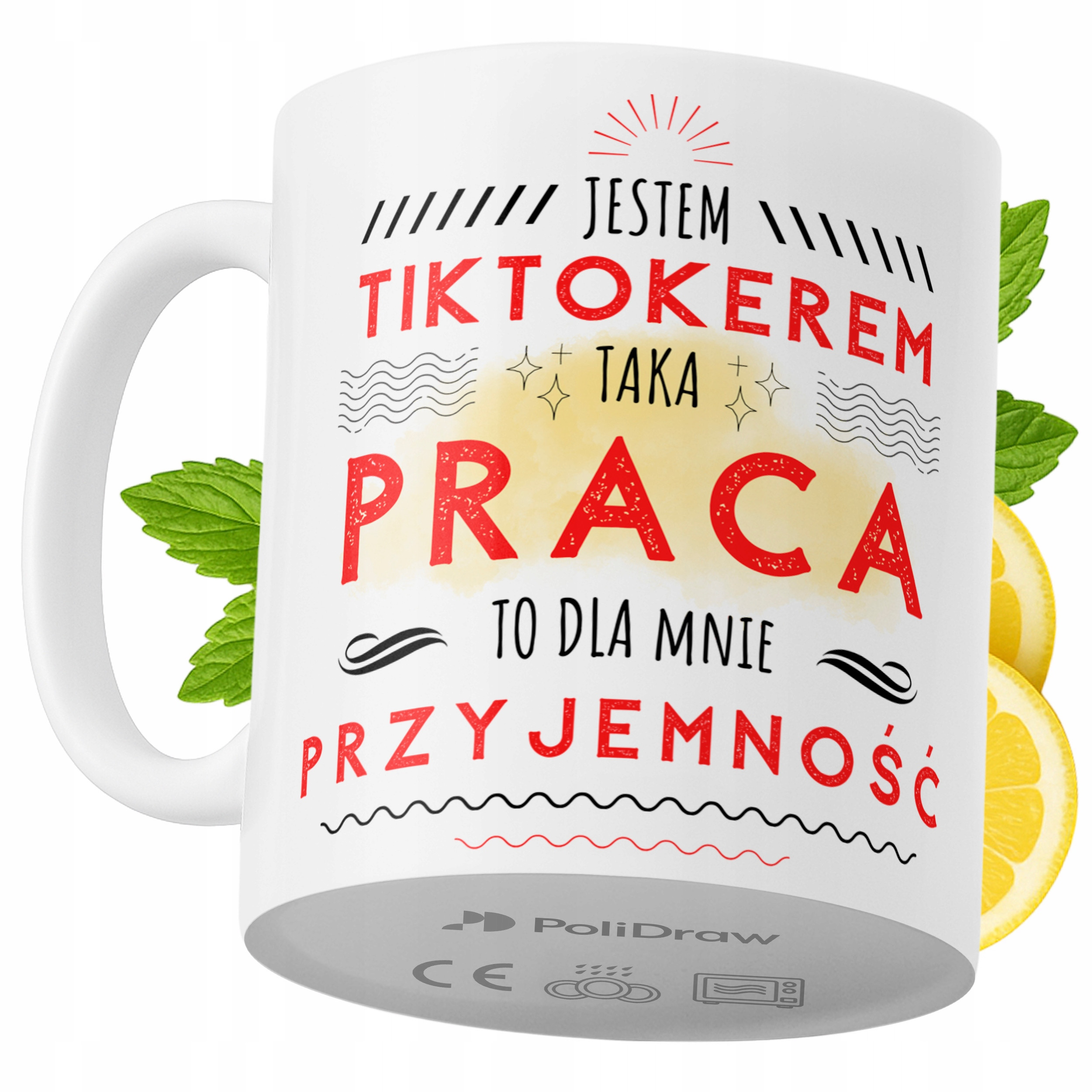 Kubek Dla Tiktokera na Prezent z Nadrukiem ze Zdjęciem 330 ml PoliDraw