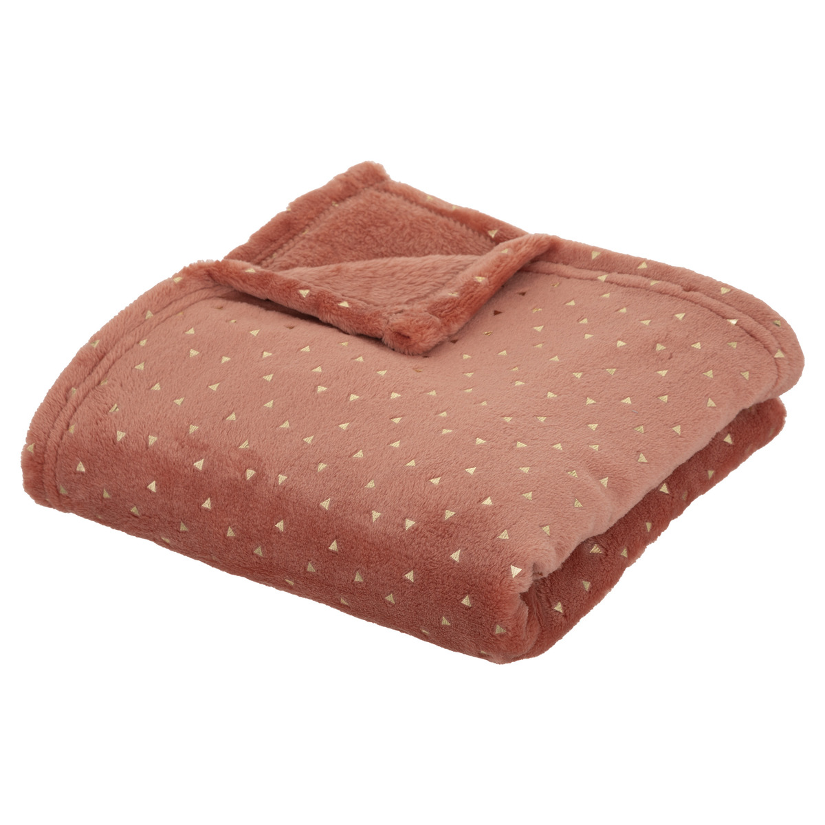 Plaid "Berlingot" flannel Terracotta Rose, 75x100 cm