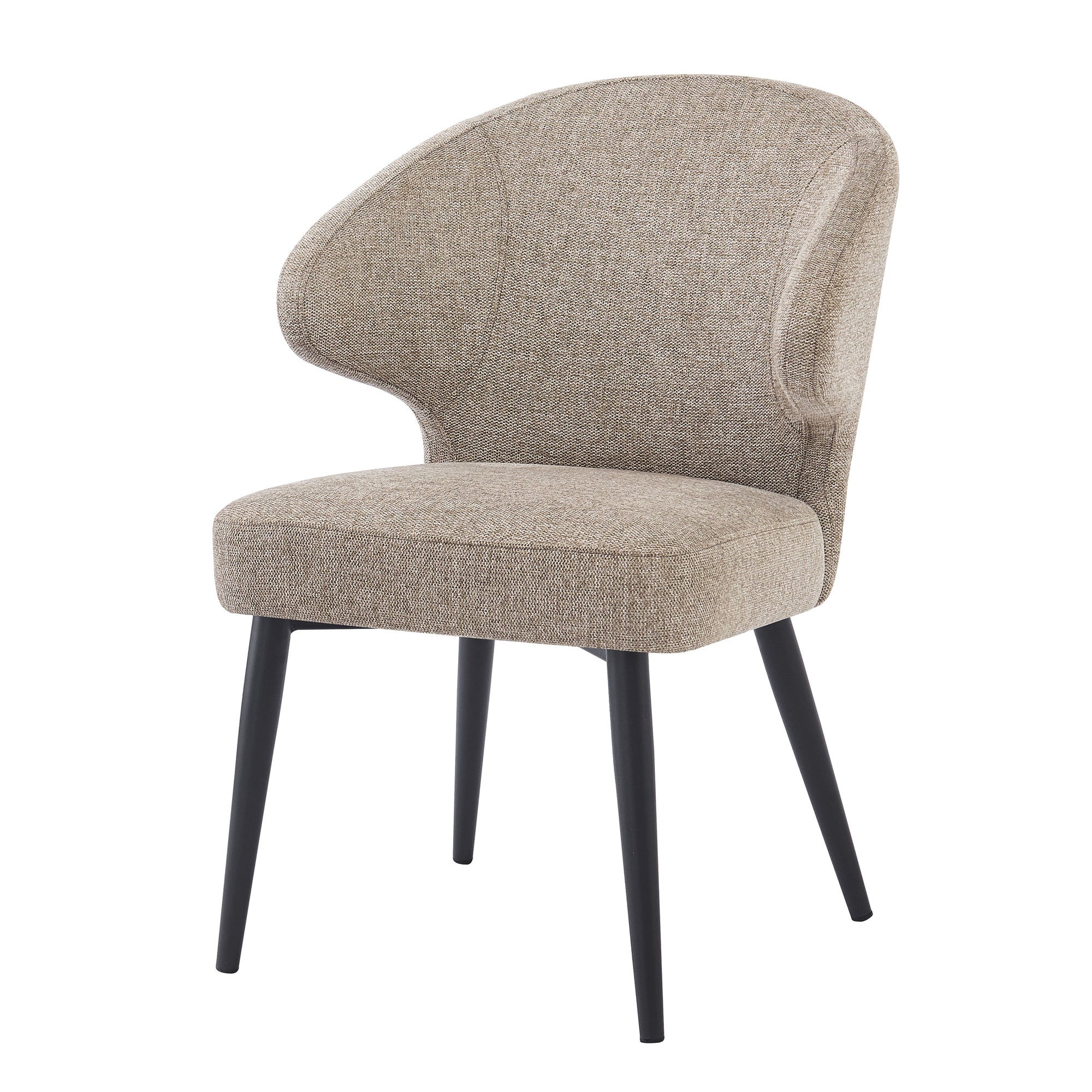 Livingfurn eetkamerstoel Donna - Velvet - beige - 2 stuks
