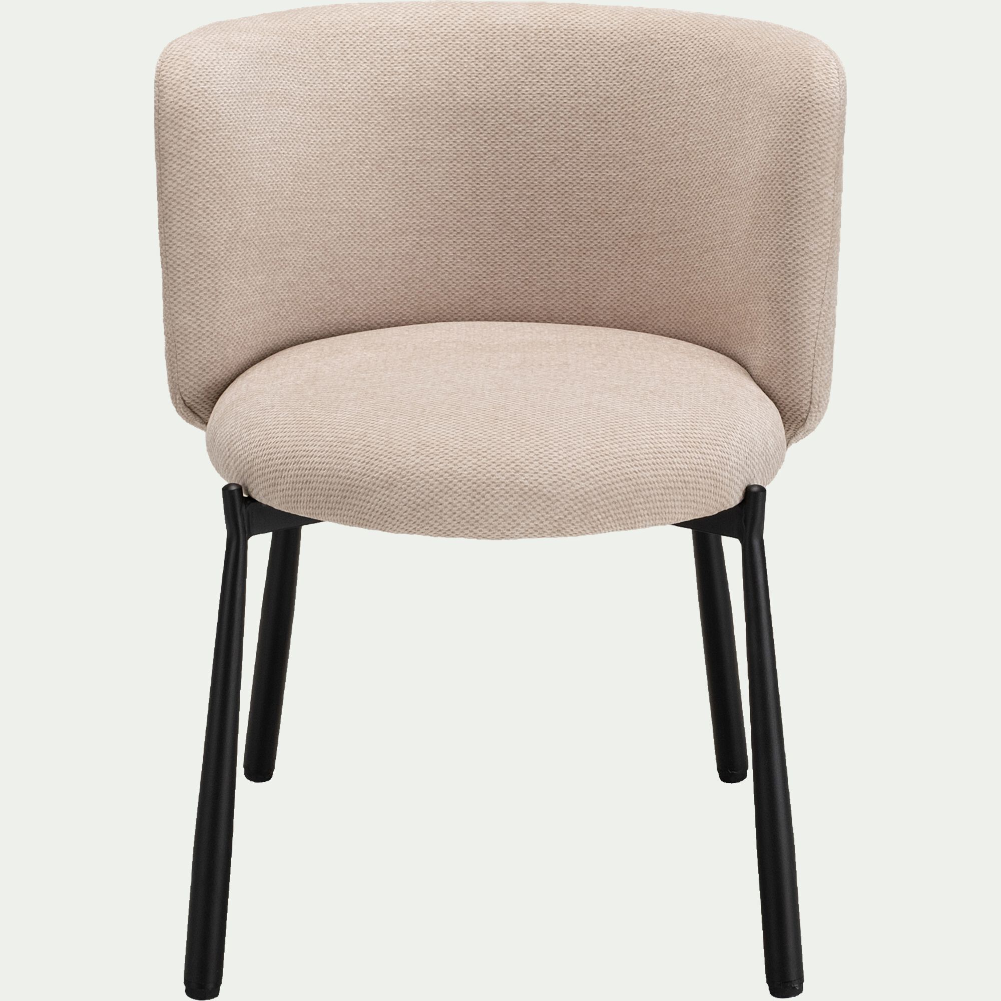 GINNY - Chaise de repas en tissu avec accoudoirs - beige