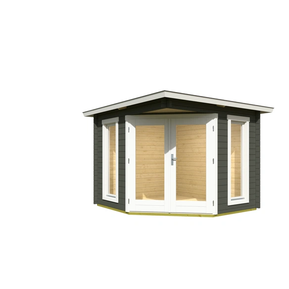 Gartenhaus »Oban«, BxHxT: 282,3 x 240,54 x 255,6 cm (Außenmaß inkl. Dachüberstand), grüngrau