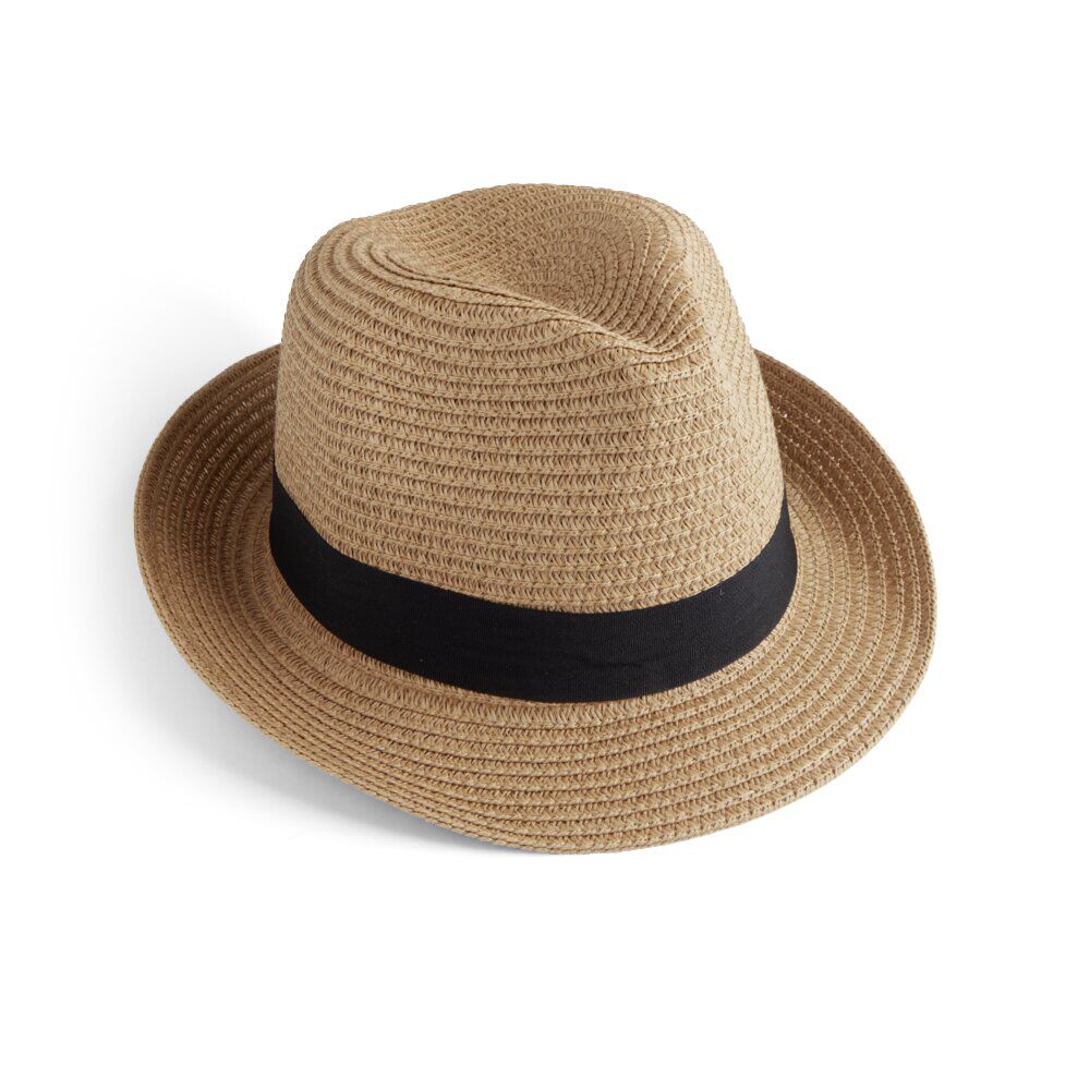 Chapeau Panama mixte paille avec bandeau noir (4 modèles)