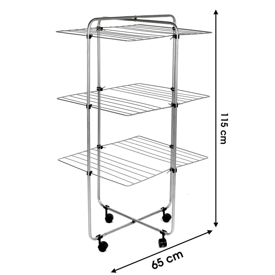 Urban Living Wasrek/droogrek - metaal - 65 x 65 x 115 cm - staand