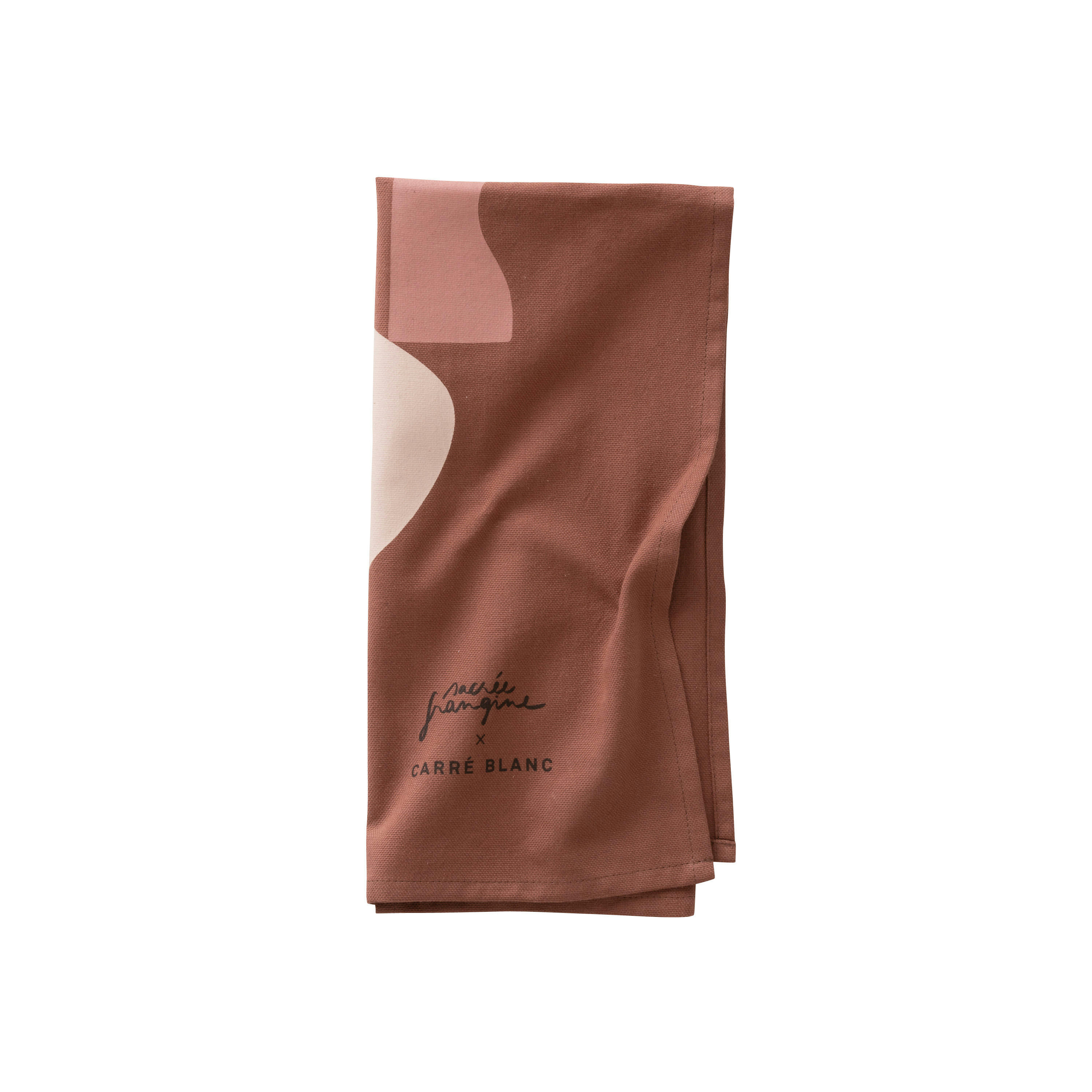 SAFI - Torchon de cuisine Terre Cuite imprimé rouge 50 x 70 cm