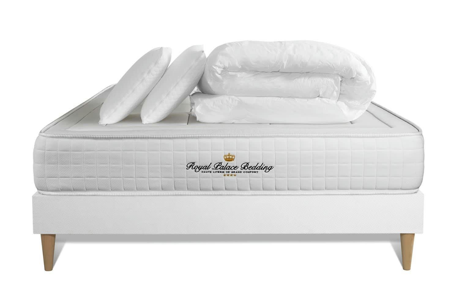 BALMORAL - Pack matelas sommier kit 180x200 oreiller couette