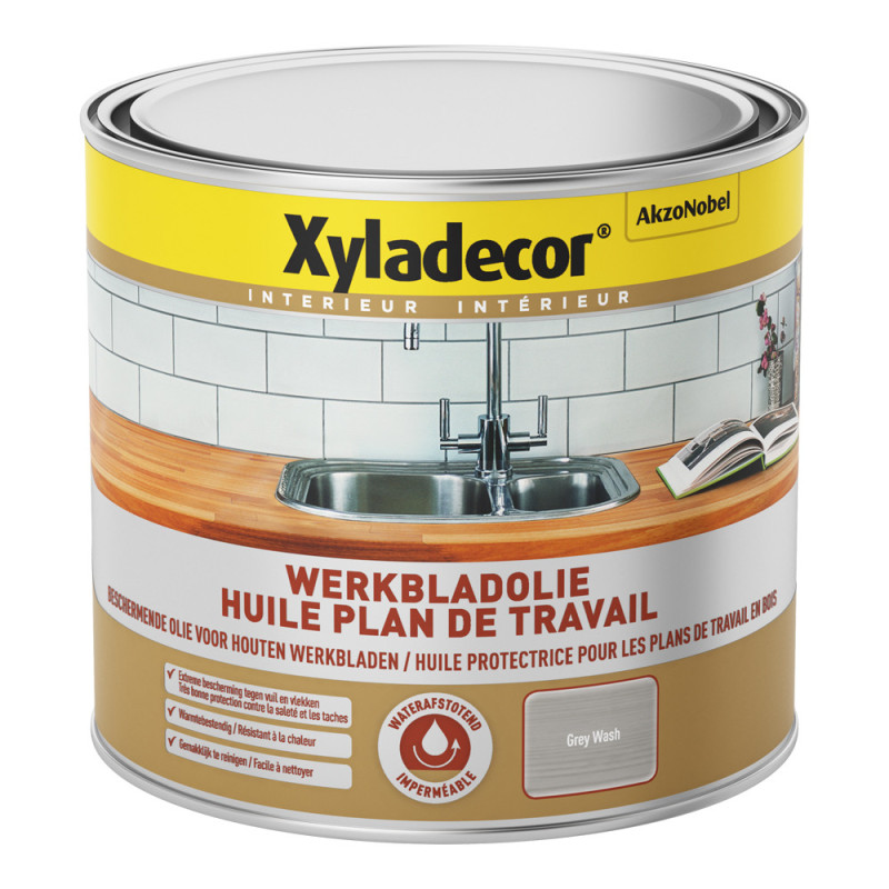 Huile pour plan de travail en bois grey wash 0,5 L XYLADECOR