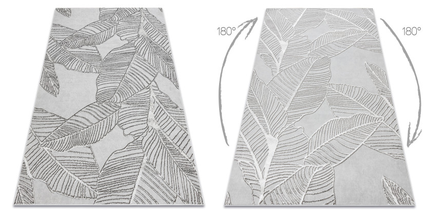 Dywan LIRA E1482 Liście strukturalny, nowoczesny, glamour - 80x150 cm