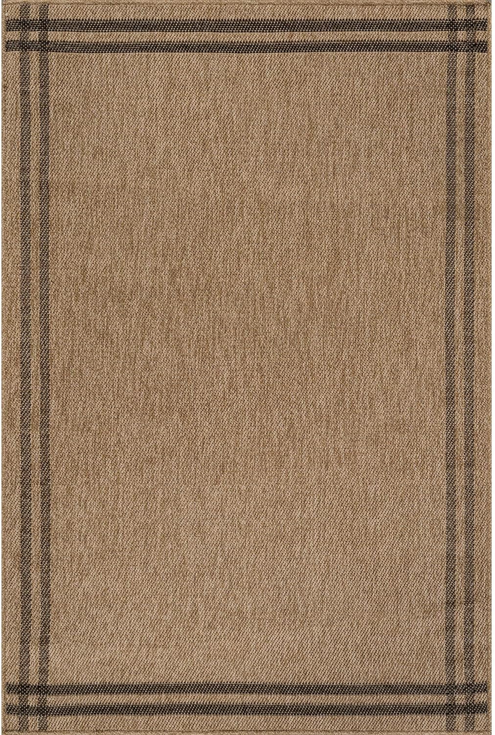 Easy Jute Rugs 9x12 Bordered Natural Color Living Room Indoor Outdoor Area Rug for Patio and Kitchen Rug High Traffic Washable Easy to Clean Solid Boho Woven Design Outside Carpet (9 x 12)