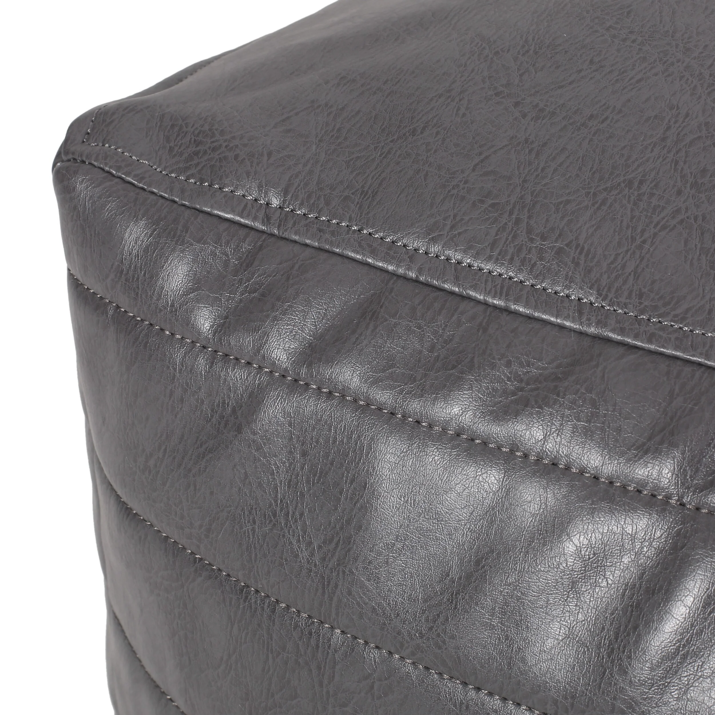 Bambo Faux Leather Rectangle Pouf,Comfortable choice, multiple functions, classic design, and cozy corners