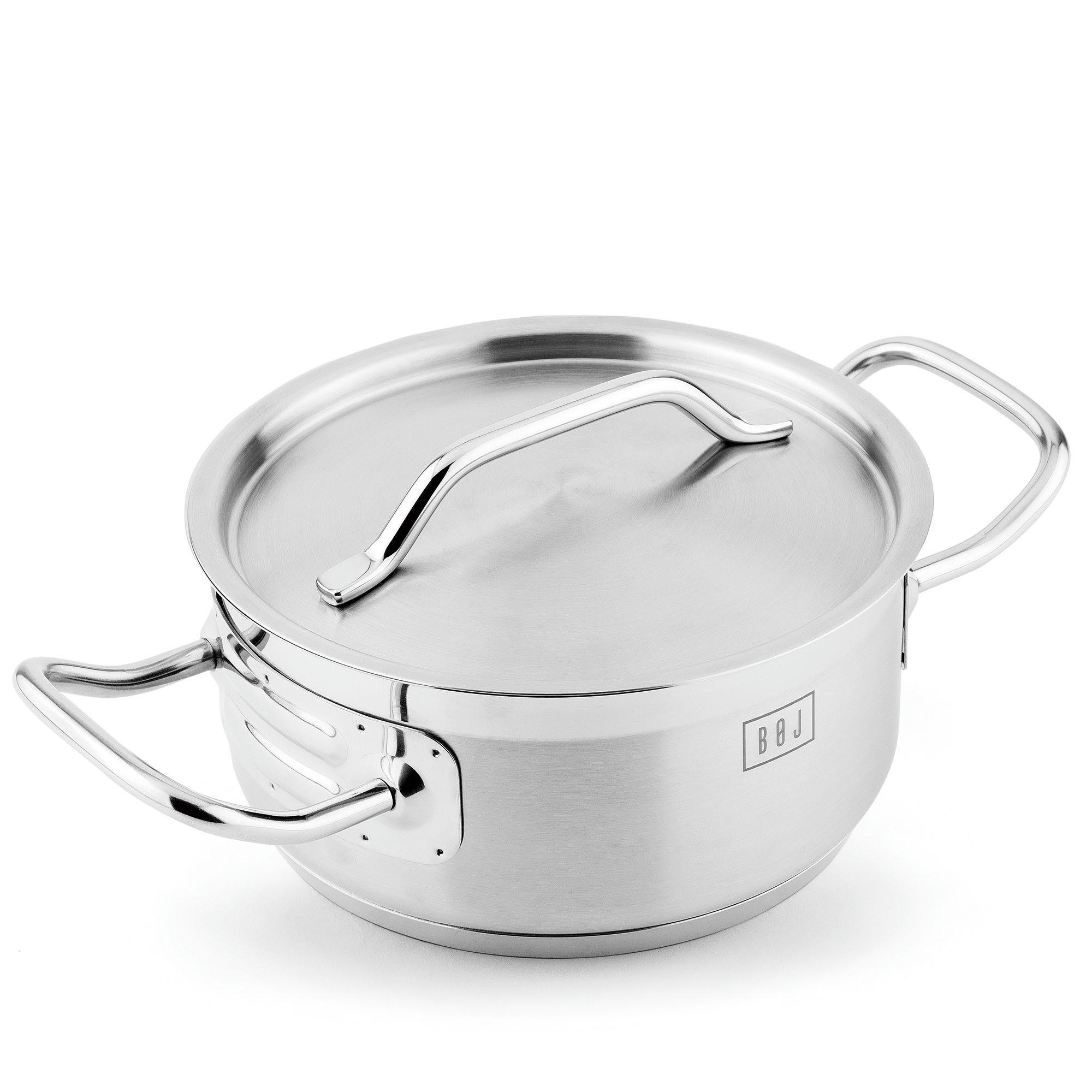 PREMIUM - Faitout avec couvercle en acier inoxydable D16cm