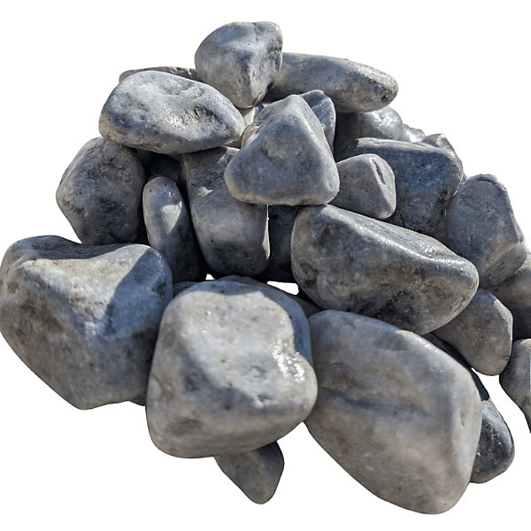 Galet gris bleu de marbre 40/60 - 2M² - Pack 10 sacs 25 kg - 250 kg total