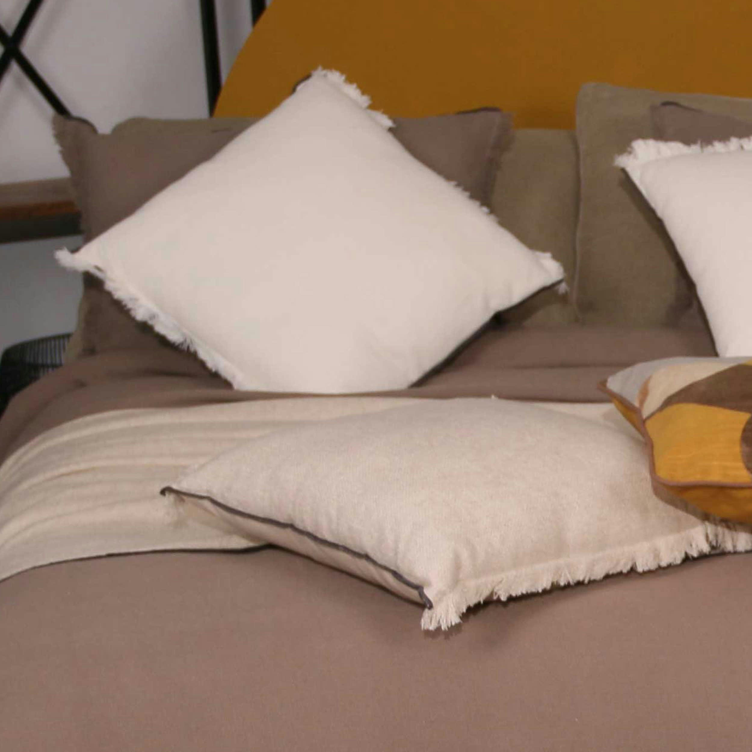 ANAIS - Coussin en coton blanc 40x60