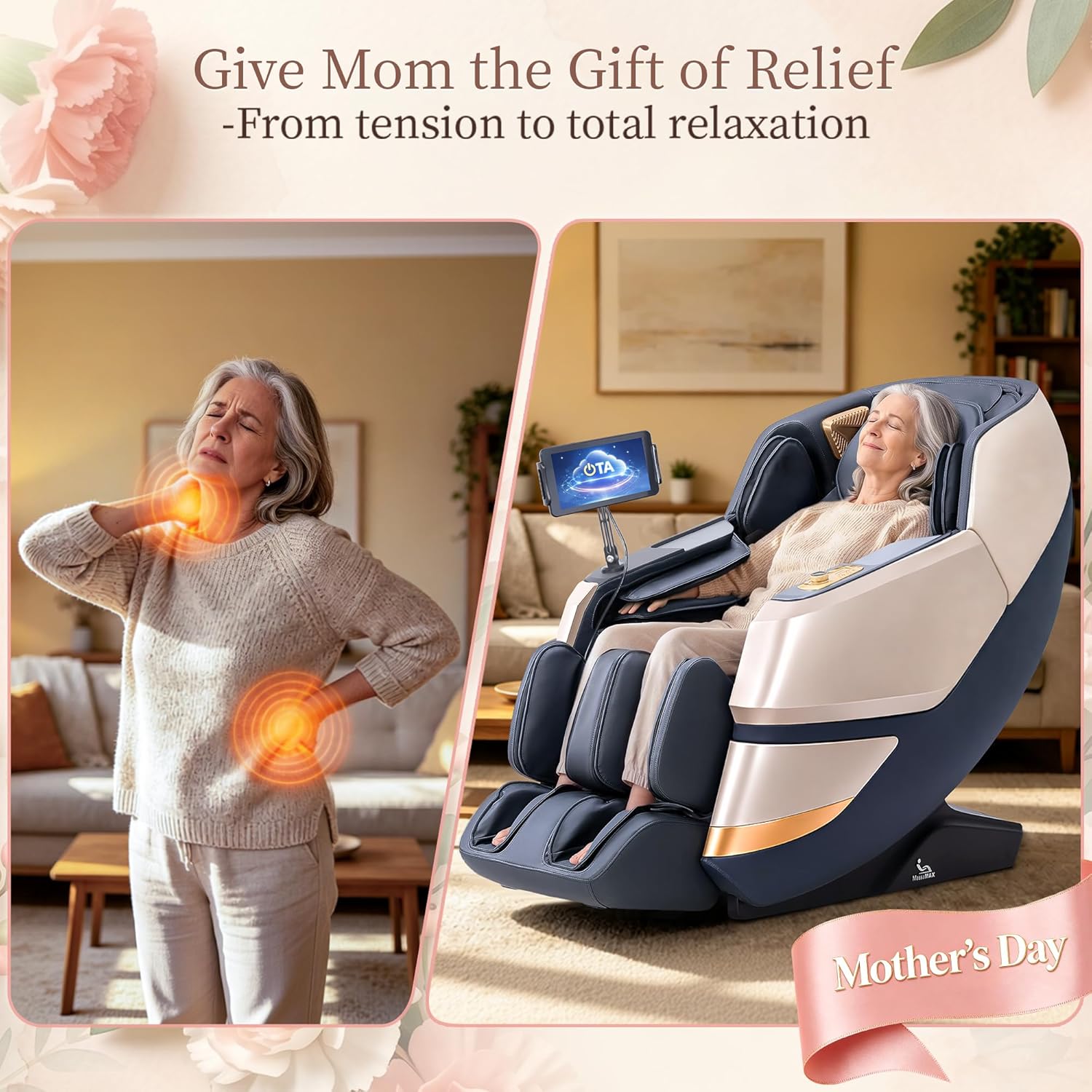 MassaMAX 2026 4D Massage Chair, Full Body Recliner with OTA Cloud Tech, Deep Yoga Stretch, 27 Auto Modes, 55 SL Track, APP & AI Voice Control, Auto Footrest, Zero Gravity, and Heating for Relaxation