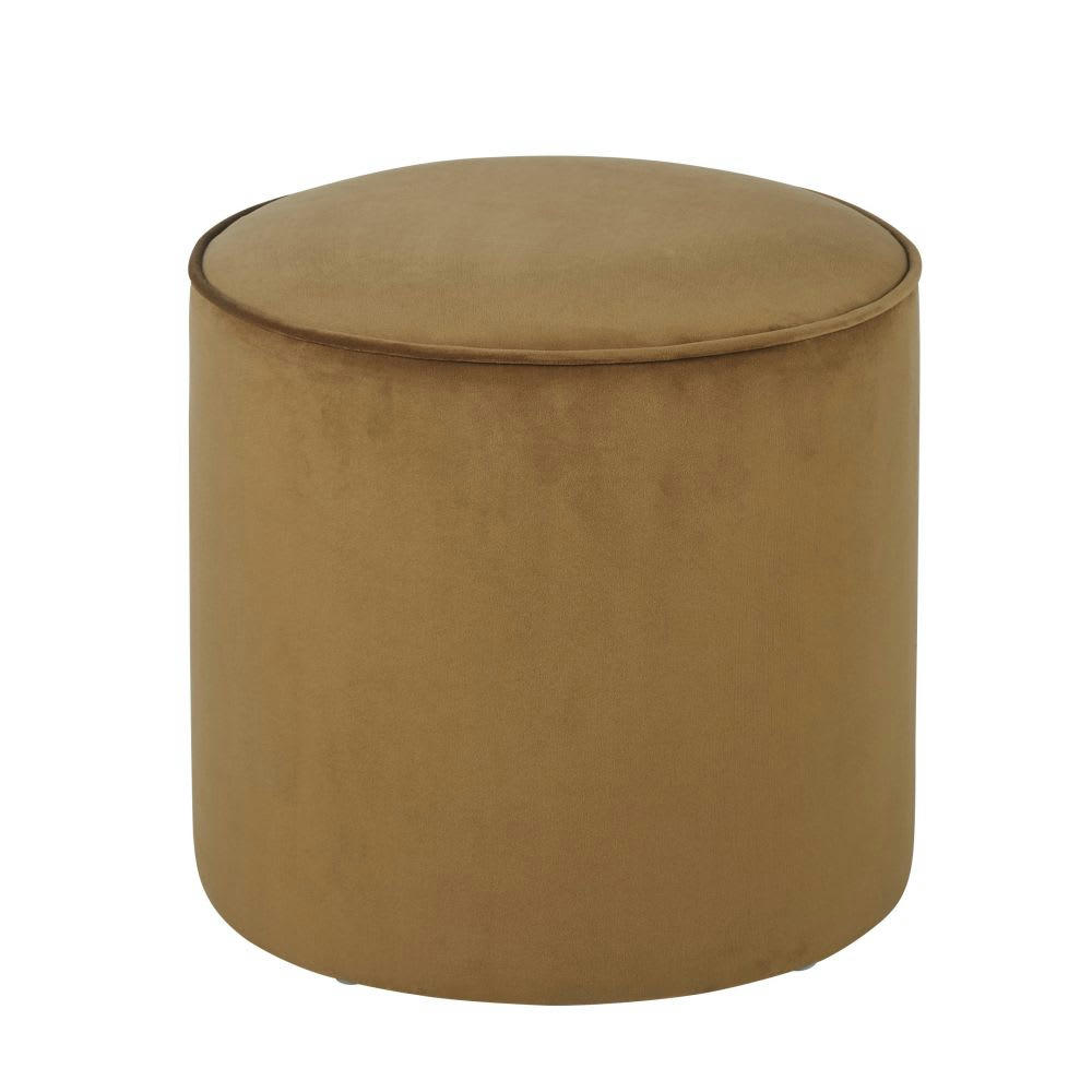 Blackhill Business - Pouf professionnel en velours recyclé ocre