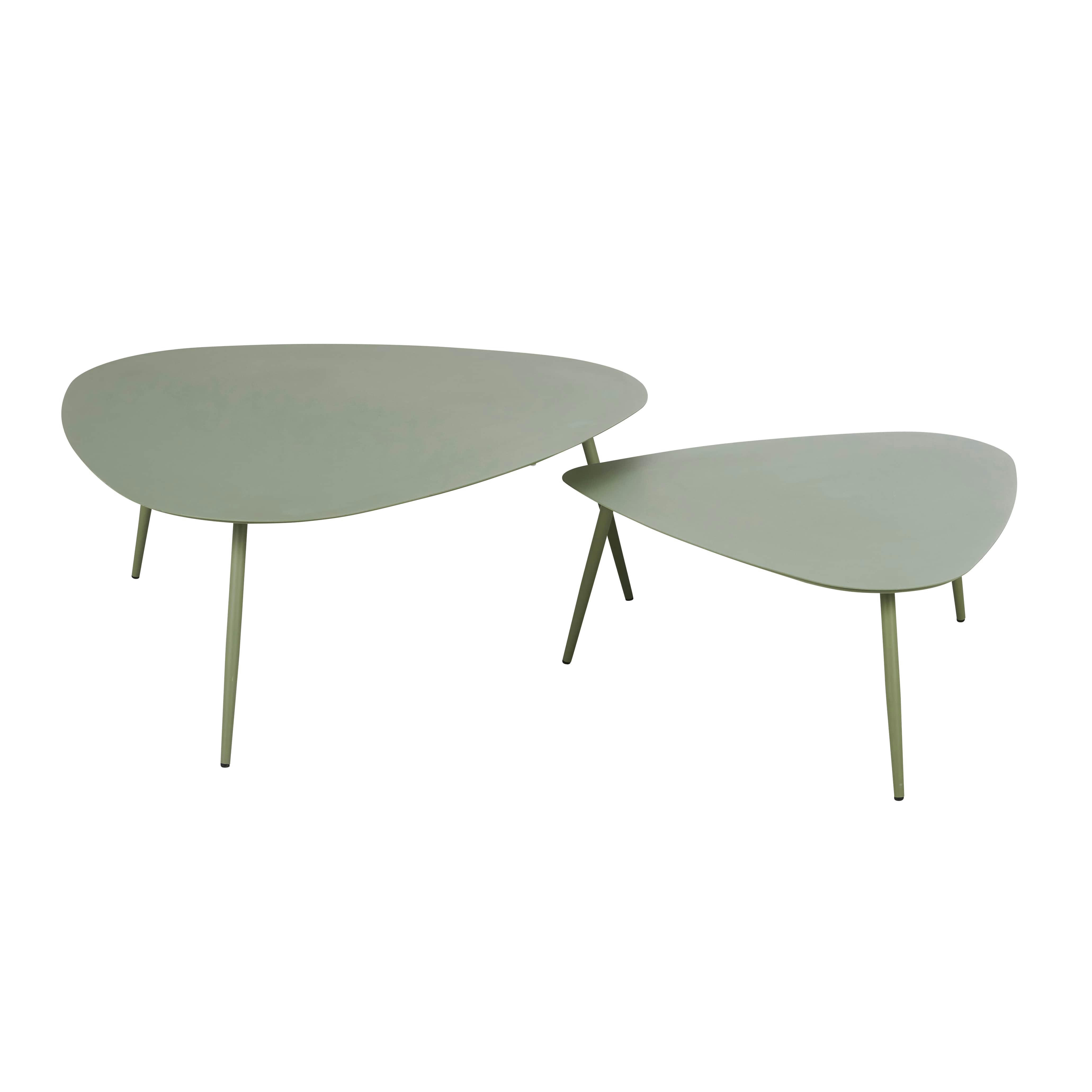 Humpa - Tables basses en métal vert kaki (x2)