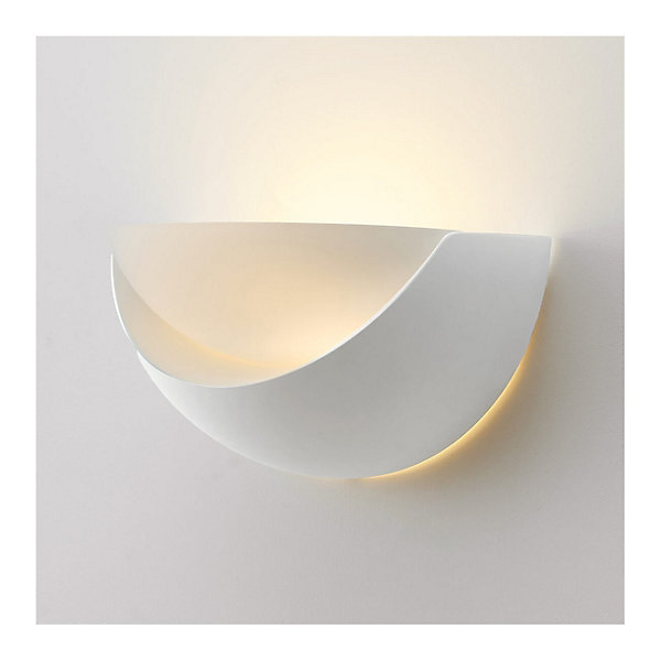 Applique demi-circulaire blanche en gypse - Gillian