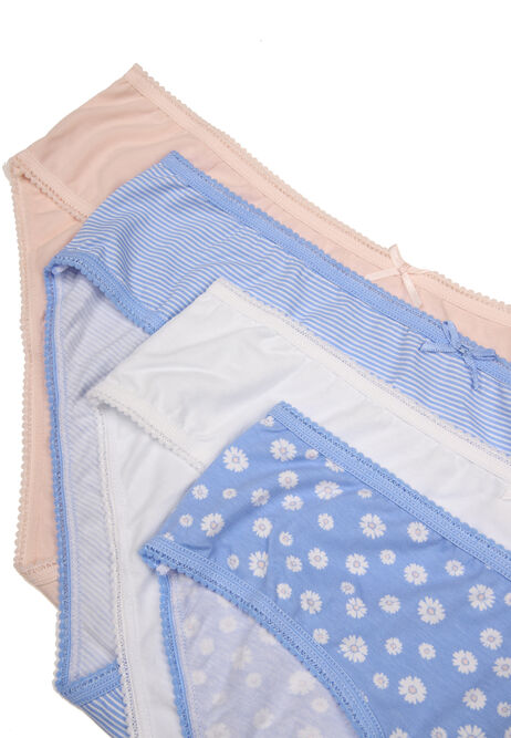 Womens 4pk Blue Daisy Mini Briefs