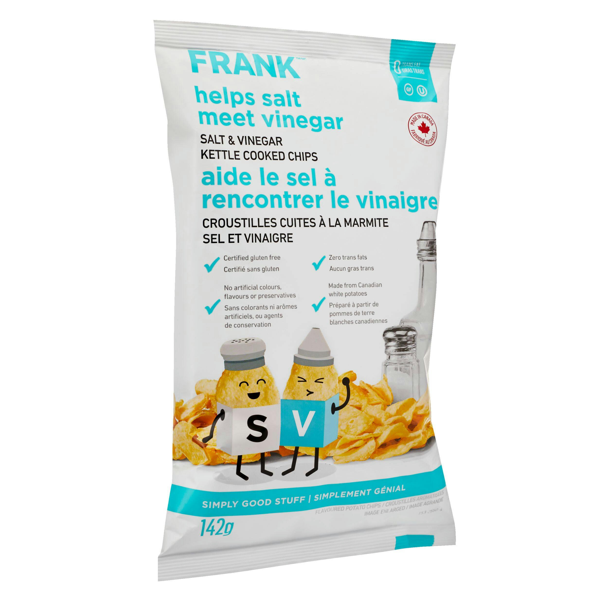 FRANK Salt & Vinegar Kettle Chips, 142-g