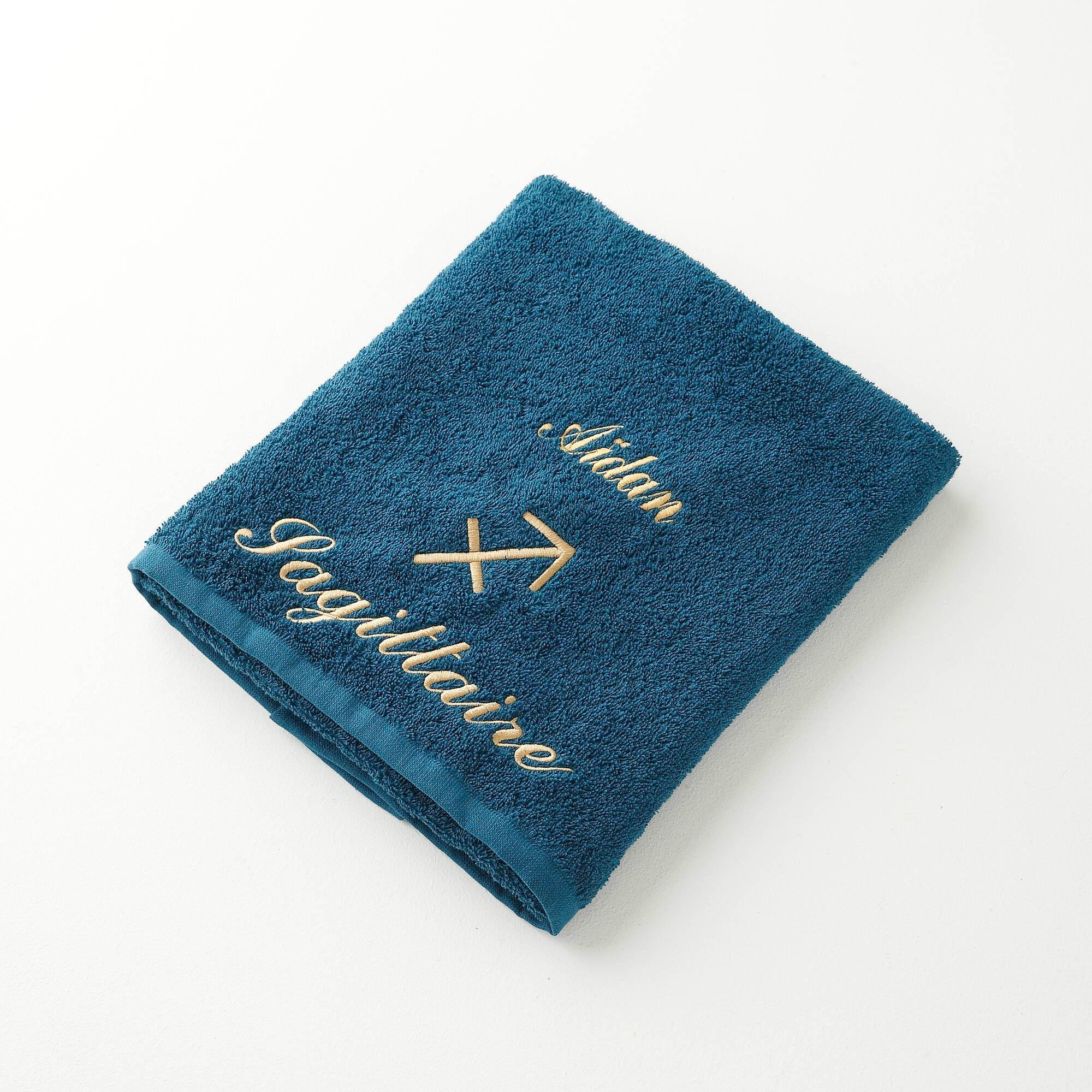 Serviettes de bain brodées Sagittaire personnalisable - 420g/m2