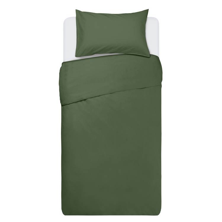Habitat Polycotton Plain Khaki Bedding Set - Single