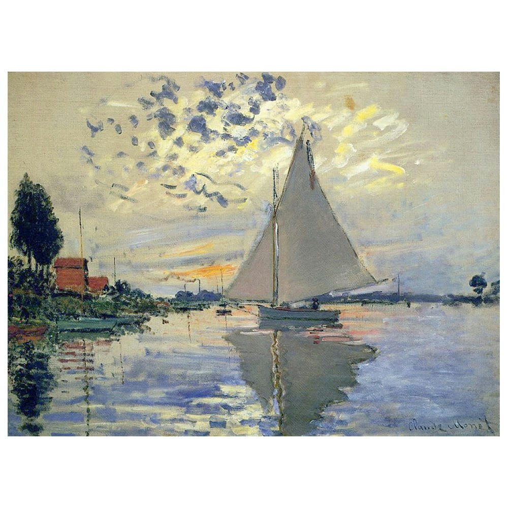 - Tableau voilier au Petit-Gennevilliers Claude Monet 50x70cm