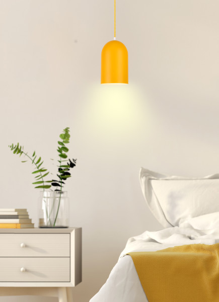 Lampa wisząca żółta OSS 1xE27x40W wym: 110x15x15 cm Candellux