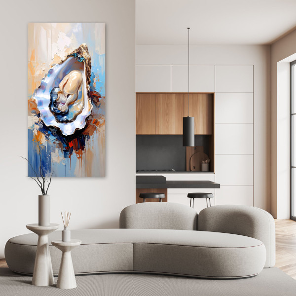 Obraz do kuchni baru restauracji, Ostrygi Małże Owoce morza Sushi 40x80